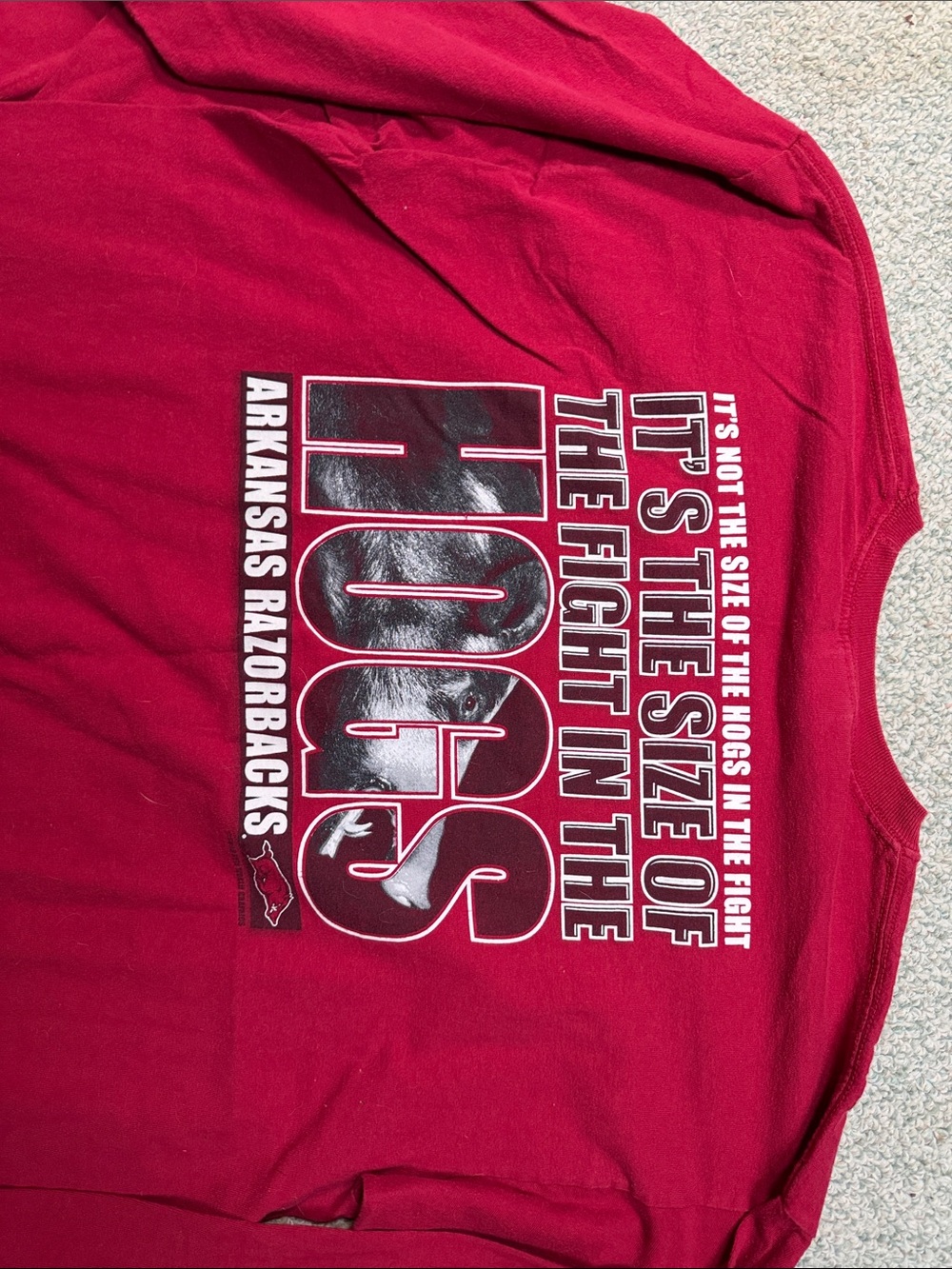 Gildan Red Long-Sleeve Thermal Shirt with Small Chest Logo